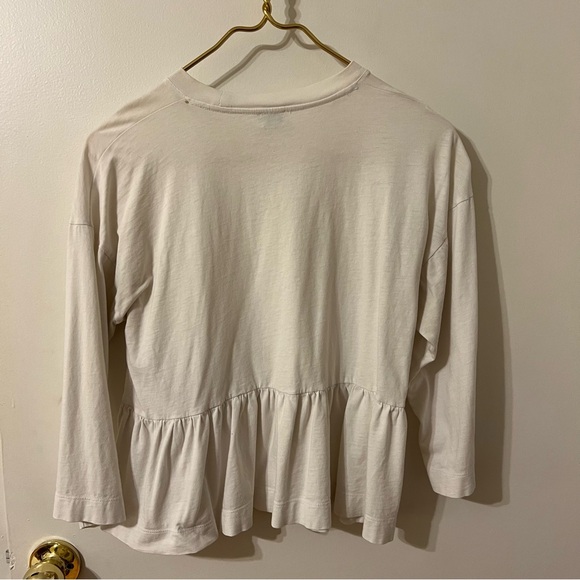 White Peplum Long Sleeve - Picture 2 of 3